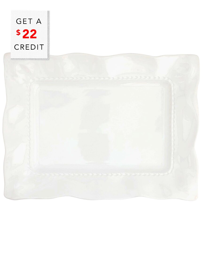 Vietri Giorno White Rectangular Platter In White