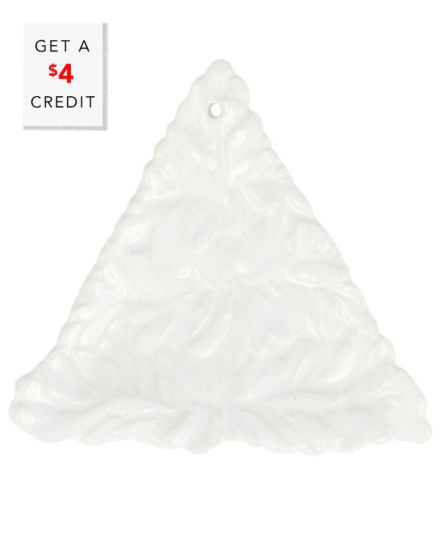 Vietri Lastra Holiday Figural Ornament In White