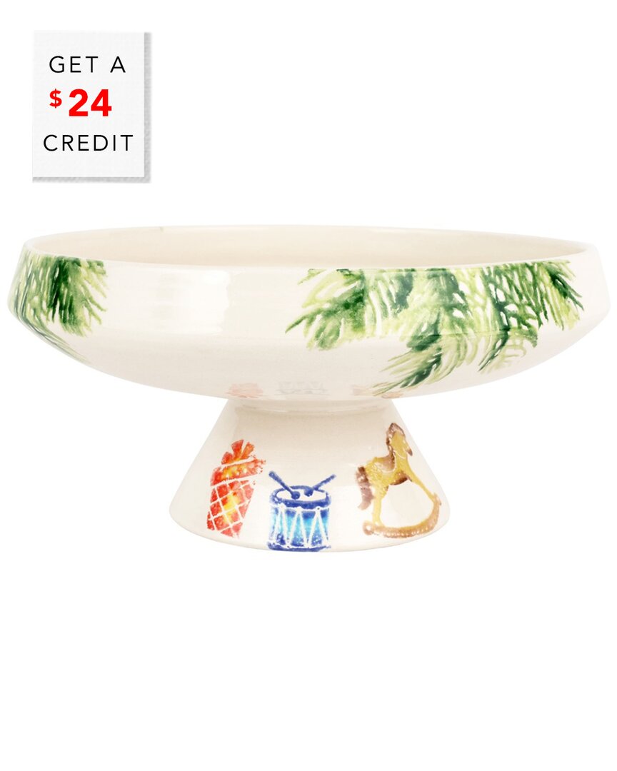 Vietri Nutcrackers Pedestal Fruit Bowl In Multi