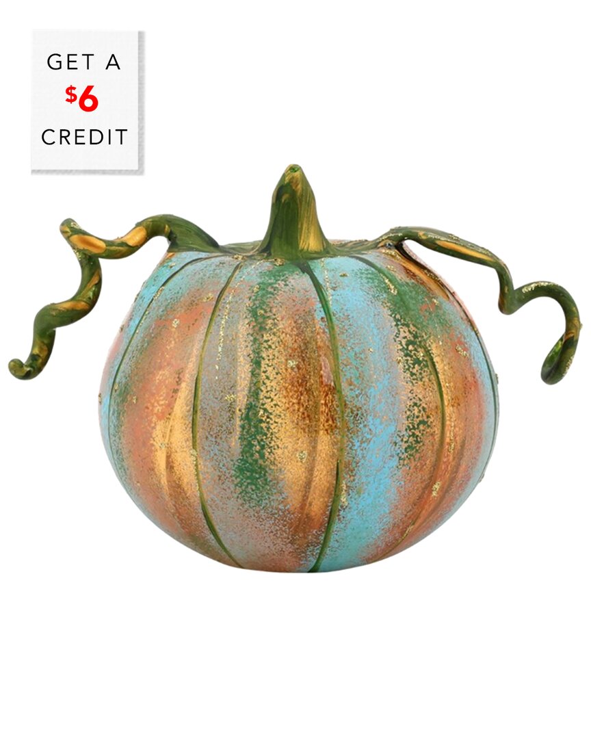 Vietri Pumpkins Figural Glass Pumpkin In Multi