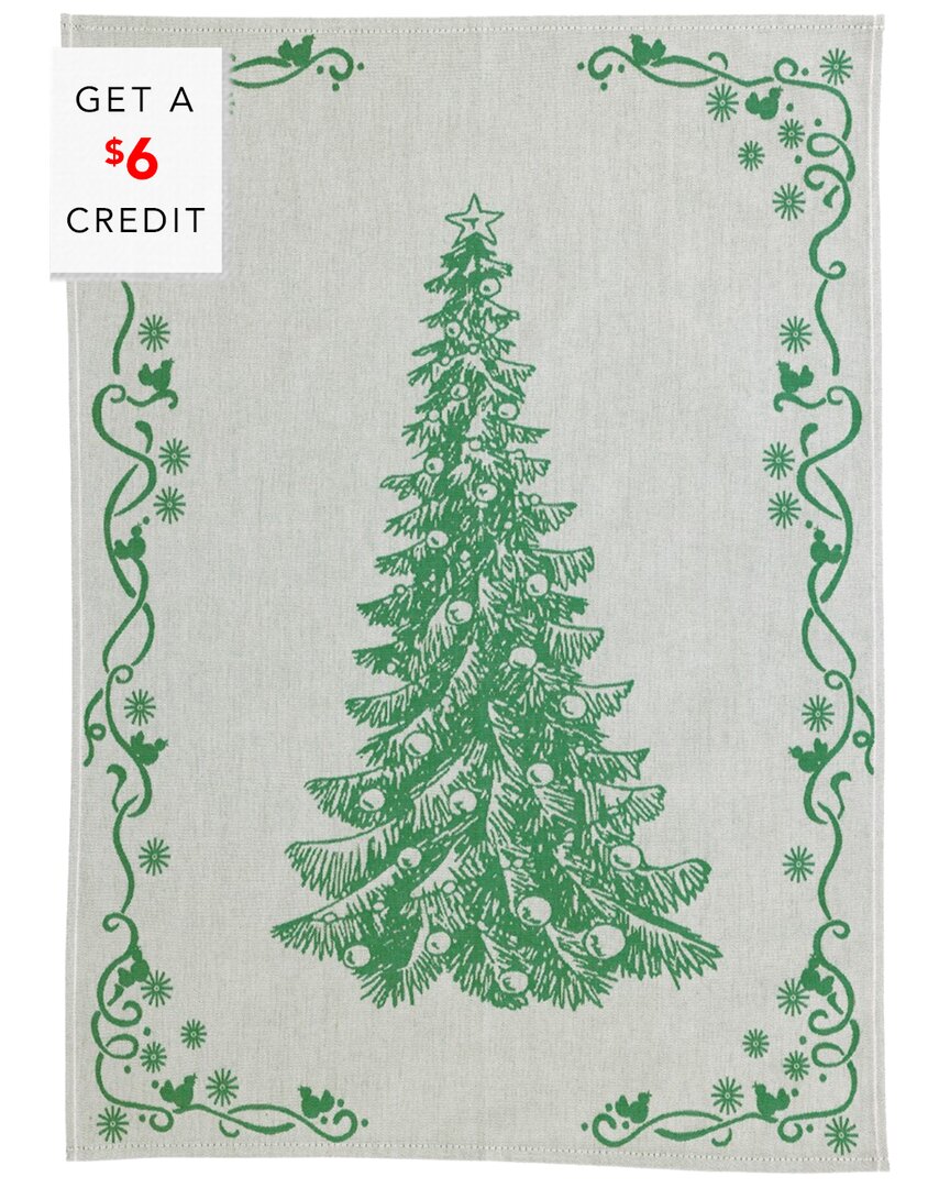 Vietri Strofinaccio Green Tree Dish Towels - Set Of 2 In Green
