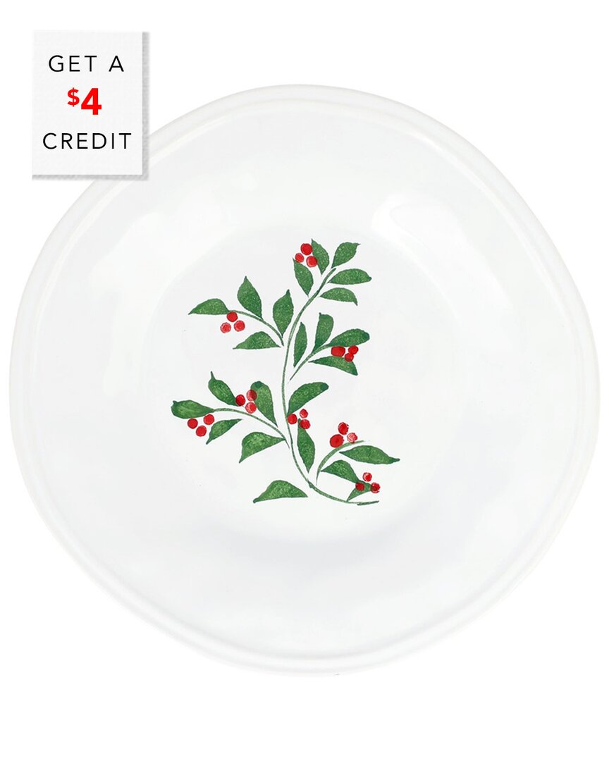 Vietri Aria Holiday Salad Plate In White