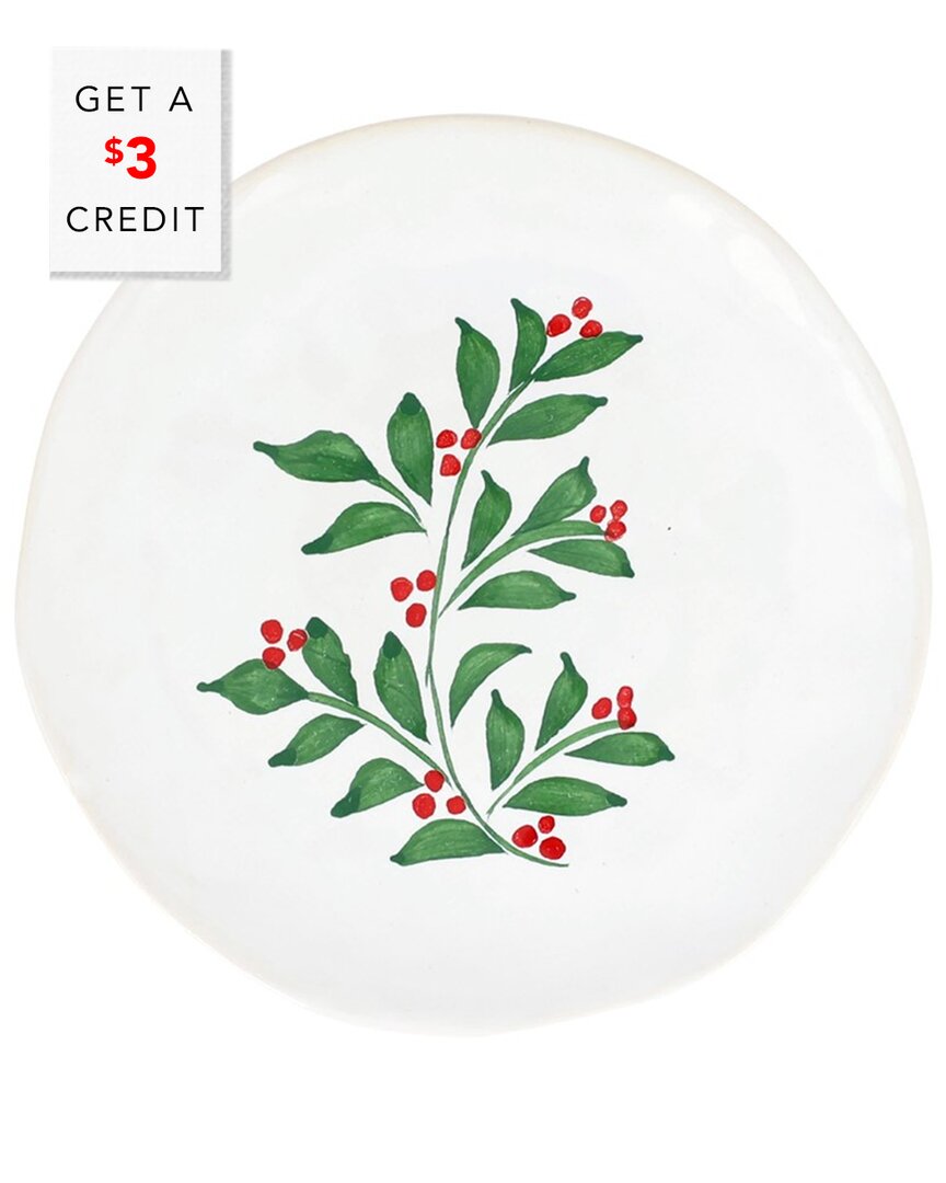 Vietri Aria Holiday Cocktail Plate With $3 Credit