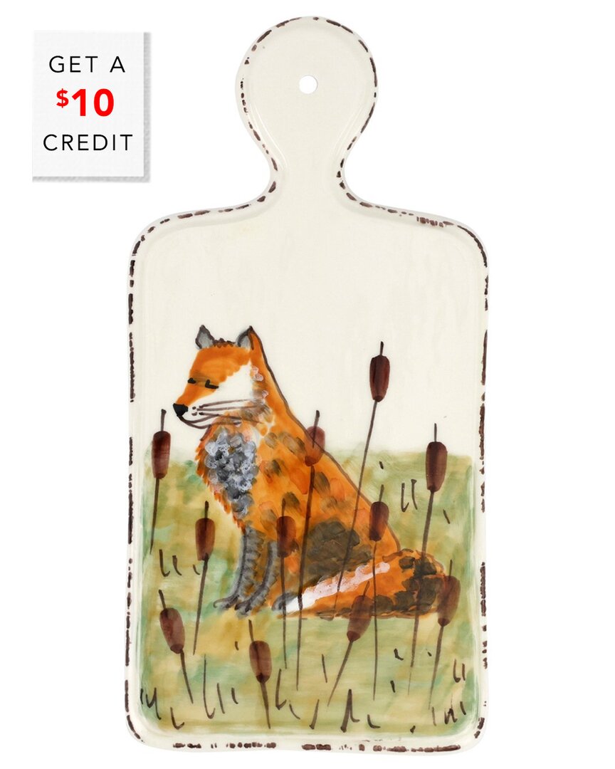 Vietri Wildlife Fox Small Cheese Board In Multi