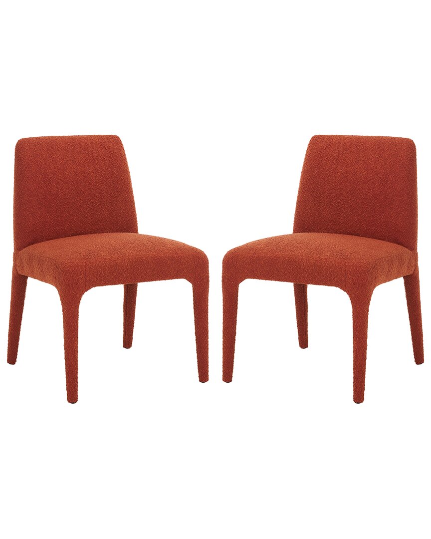 Safavieh Couture Derrick Boucle Dining Chair In Orange