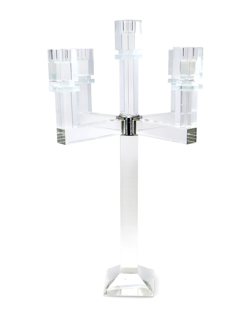 Vivience Square Crystal Candelabra In Transparent