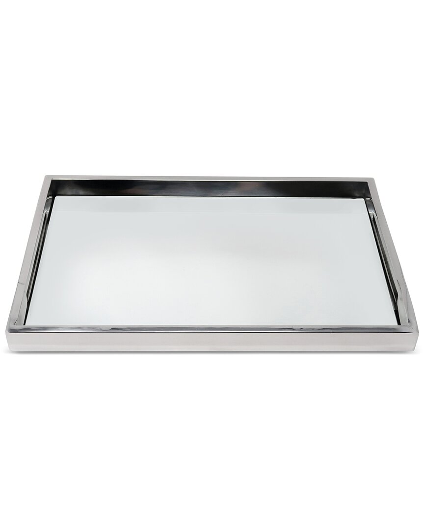 Vivience Rectangle Mirror Tray In Gray