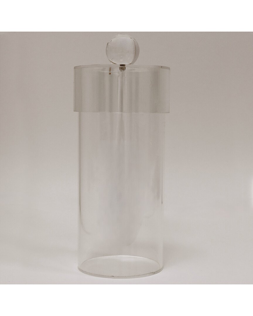 Vivience Large Acrylic Canister With Ball Knob In Transparent