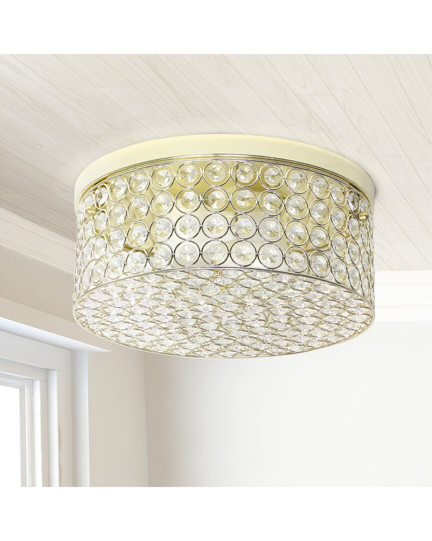 Lalia Home Glam 2 Light 12 Inch Round Flush Mount In Gold