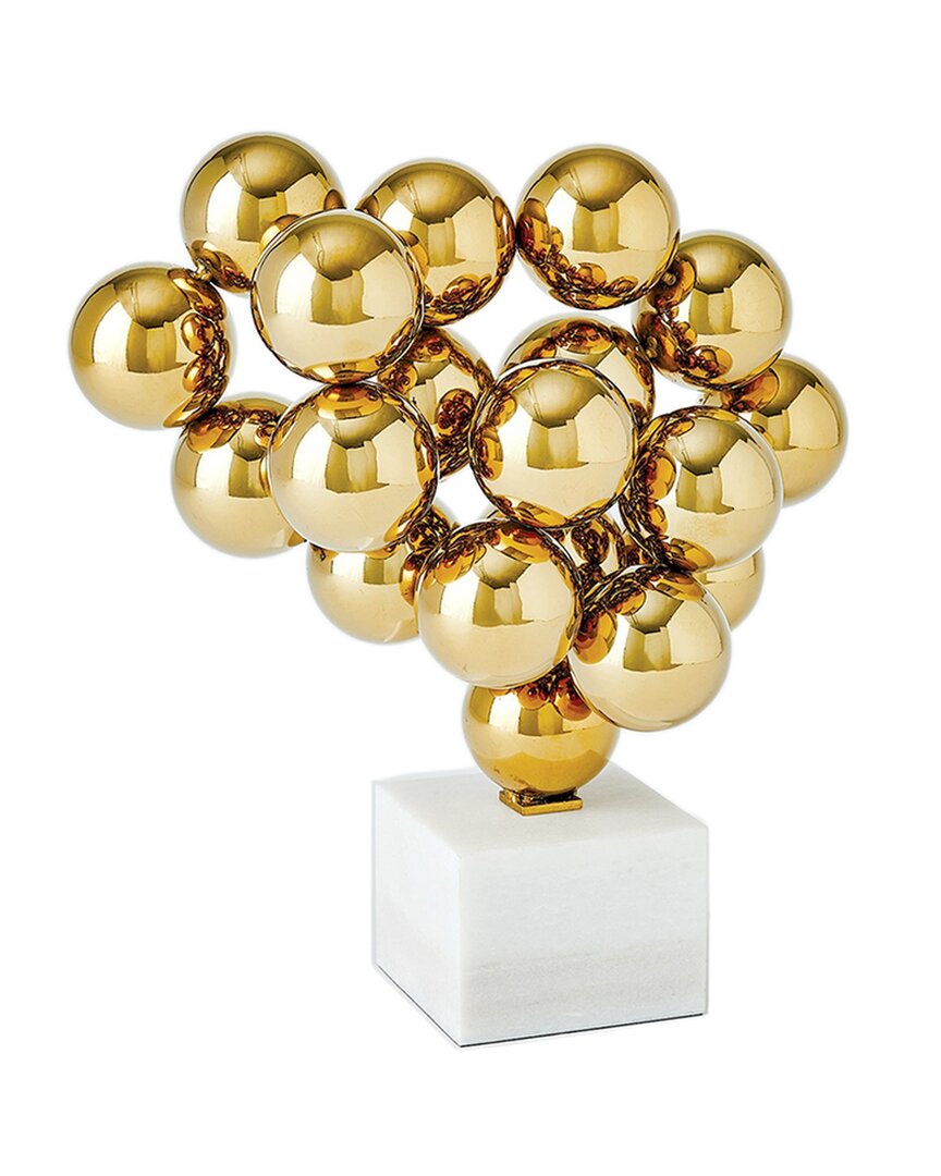 Global Views Sphere Sculpture In Brass