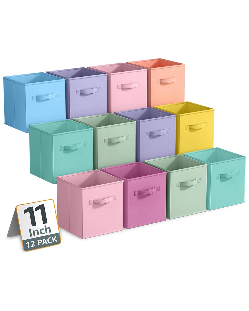 Sorbus 11in 12 Pack Fabric Storage Bins In Multi