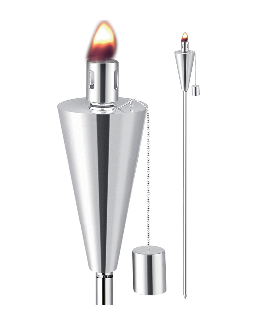 Anywhere Fireplaces Set Of 2 Cone Garden Torches