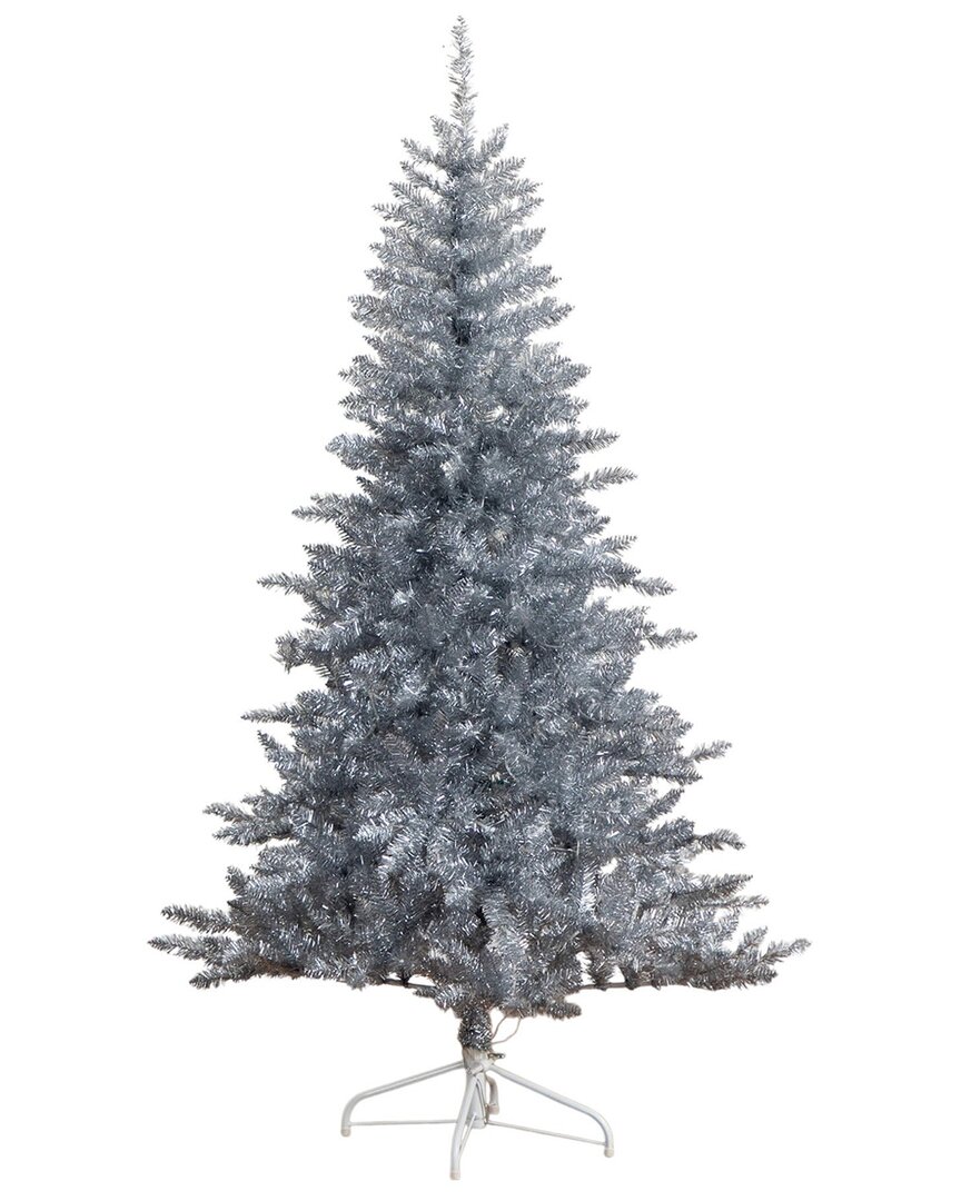 Nearly Natural 6ft. Artificial Silver Christmas Tree In Silver