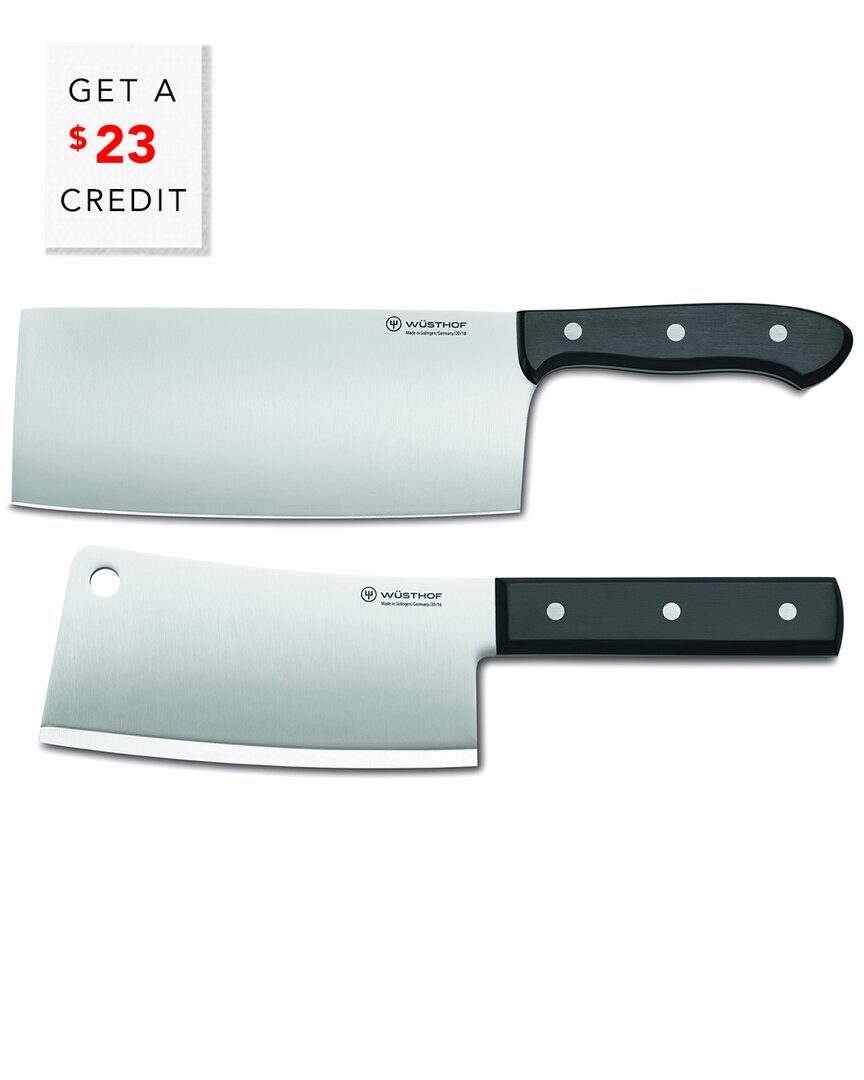 Wusthof 2pc Gourmet Chinese Chef's Set In Black