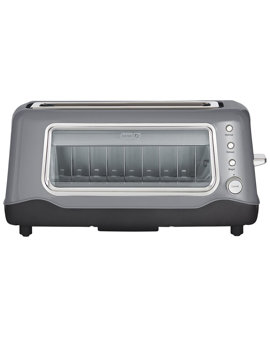 Dash Clear View Toaster In Grey