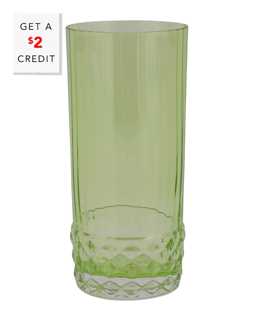 Vietri Viva By  Deco Tall Tumbler With $2 Credit In Green