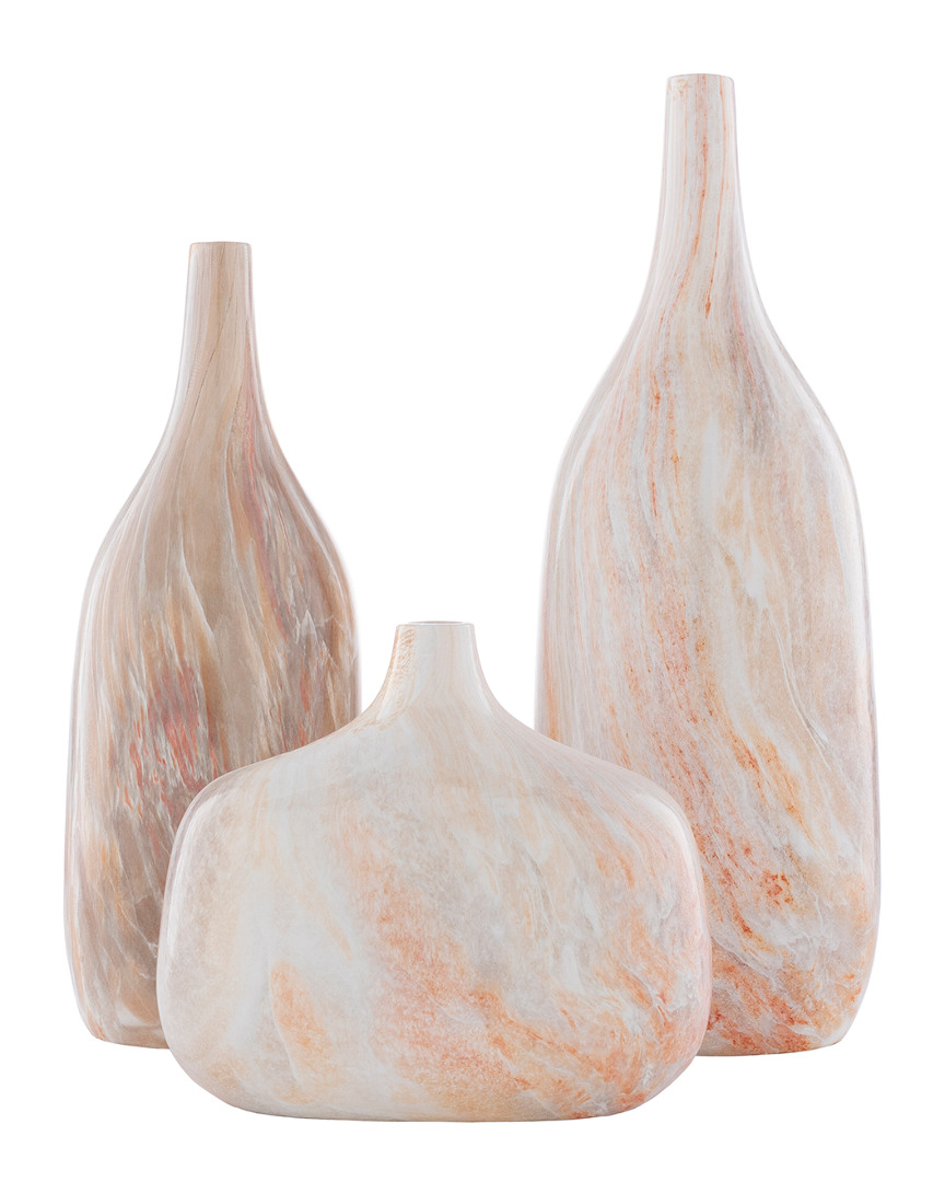 Surya Set Of 3 Marble Decor Vases