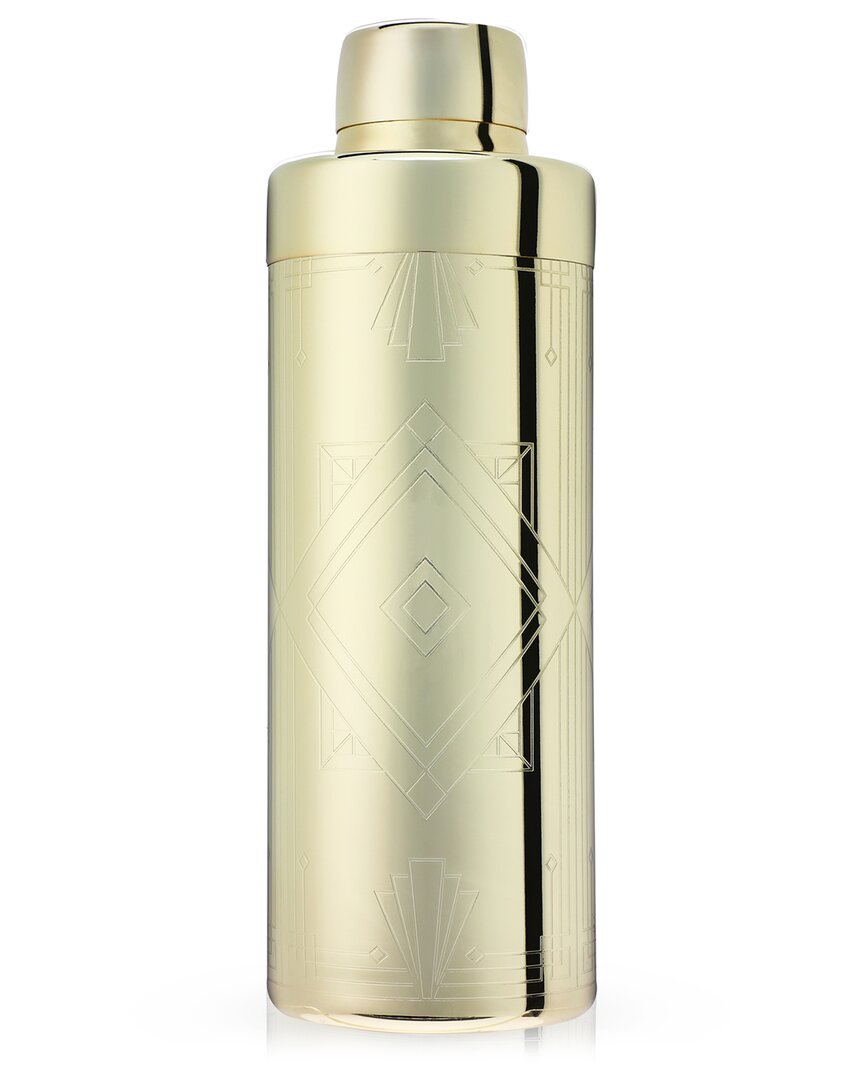 Viski Art Deco Cocktail Shaker In Gold