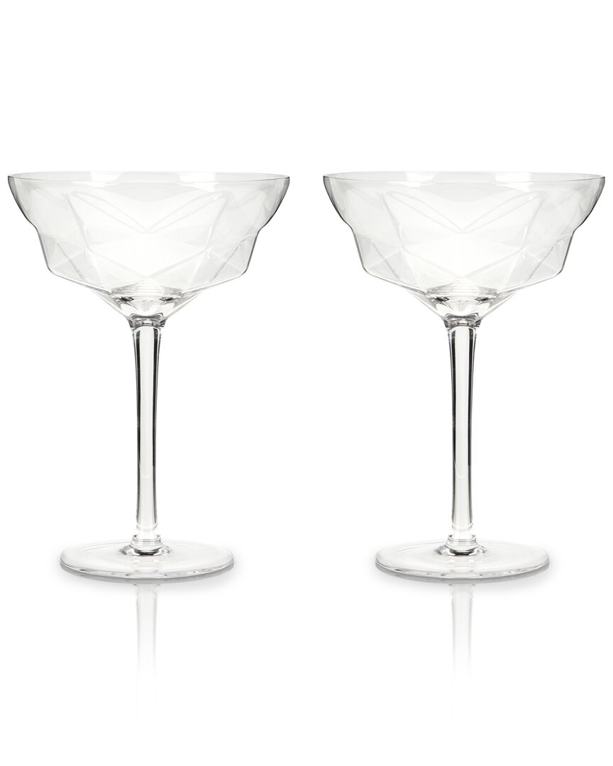 Viski Faceted Martini Glasses In Clear