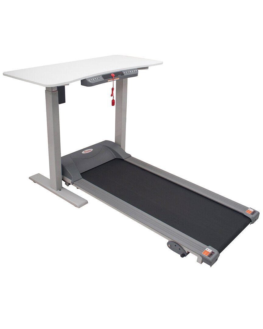 Sunny Health & Fitness Treadmill With Detachable Automated Desk In Gray