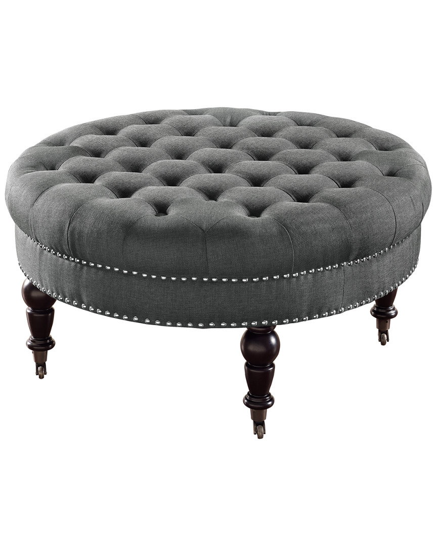 Linon Furniture Linon Isabelle Round Tufted Ottoman