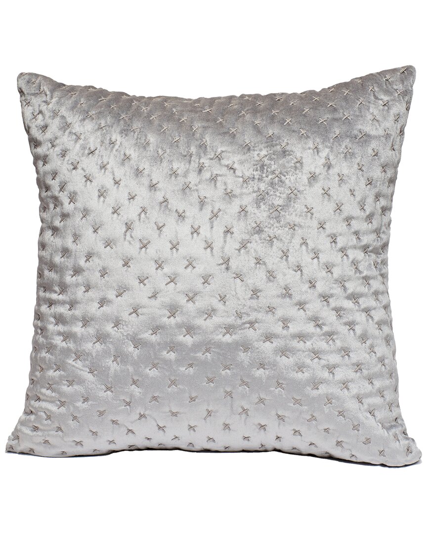 Harkaari Light Grey Multi Cross Stitch Pattern Throw Pillow