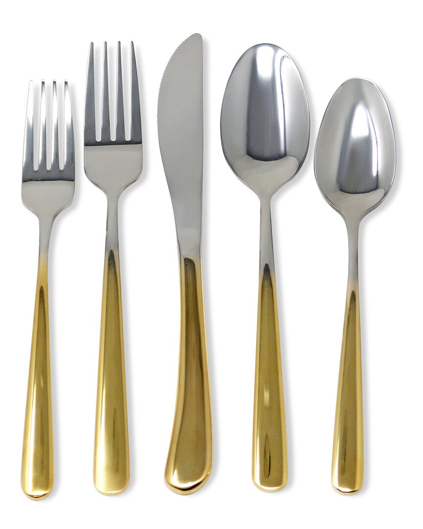VIVIENCE VIVIENCE 20PC COLORBLOCK FLATWARE SET