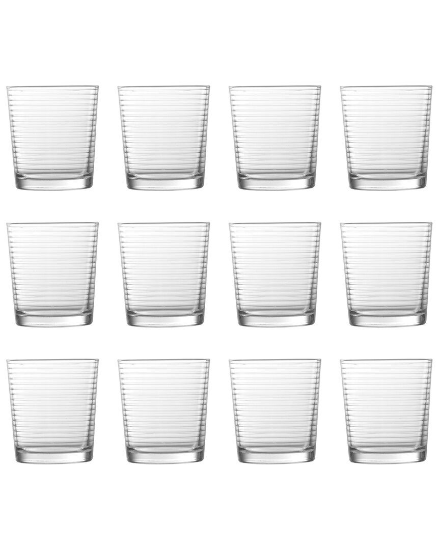 Fortessa Arcade Everyday 12oz Stackable Glasses (set Of 12) In Clear