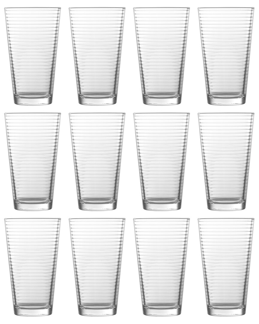 Fortessa Arcade Everyday 16oz Stackable Glasses (set Of 12) In Clear