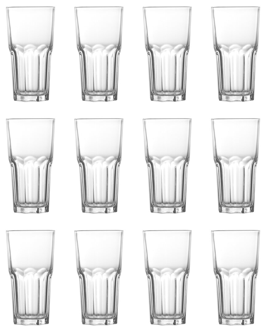 Fortessa Chez Bistro Everyday 16oz Stackable Glasses (set Of 12) In Clear