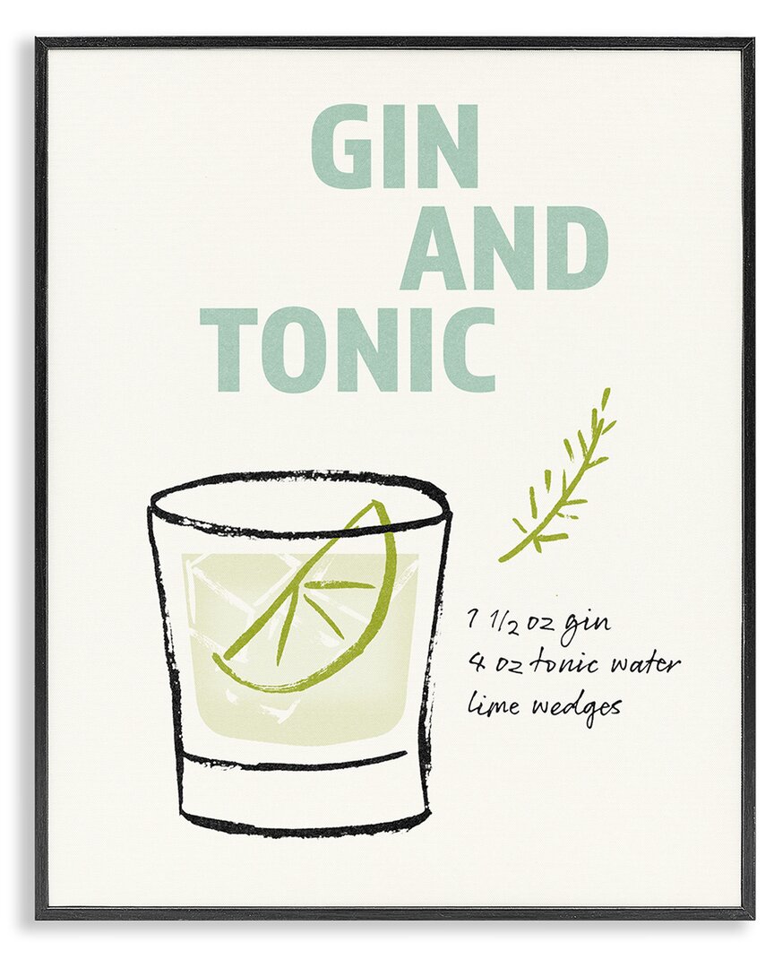 Stupell Industries Gin & Tonic Recipe Framed Giclee Art In Multi