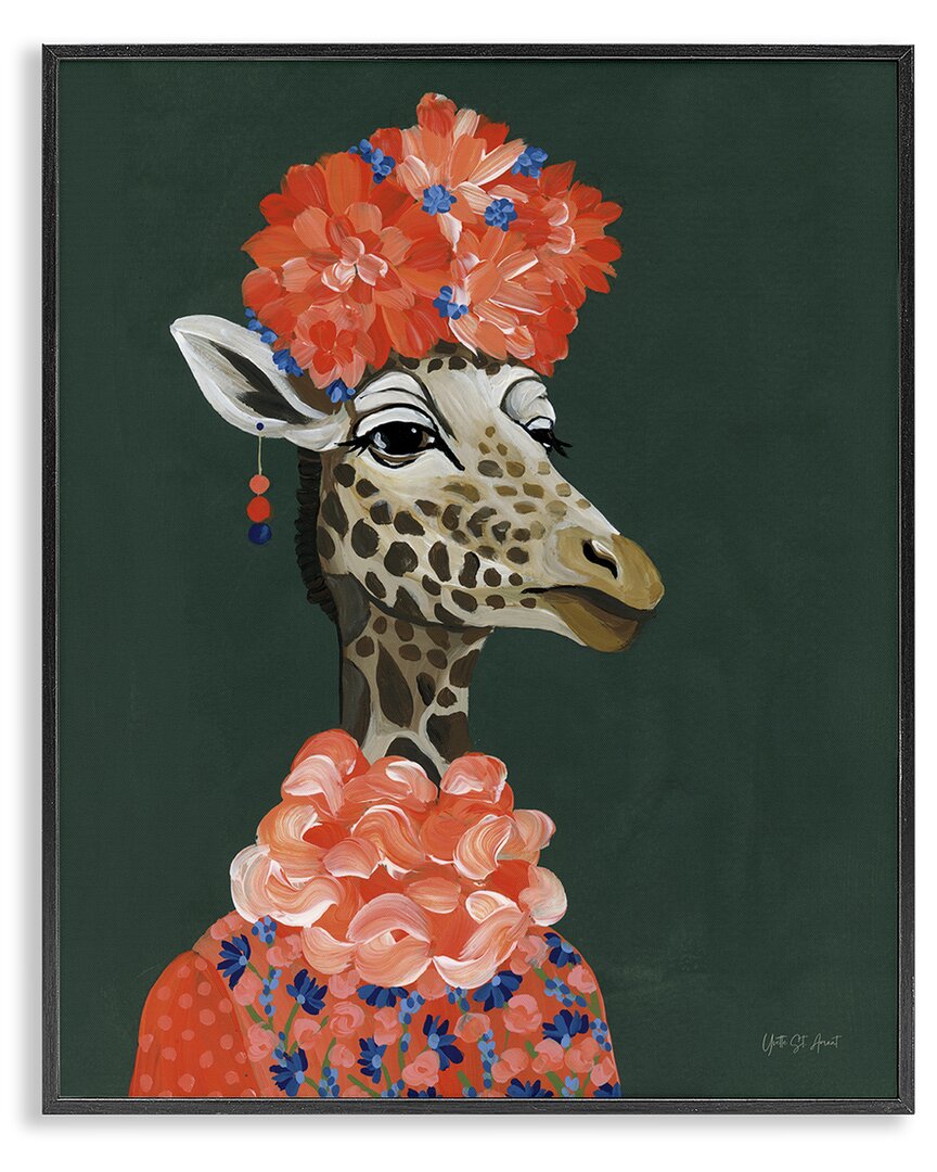 Stupell Industries Regal Giraffe Portrait Framed Giclee Art