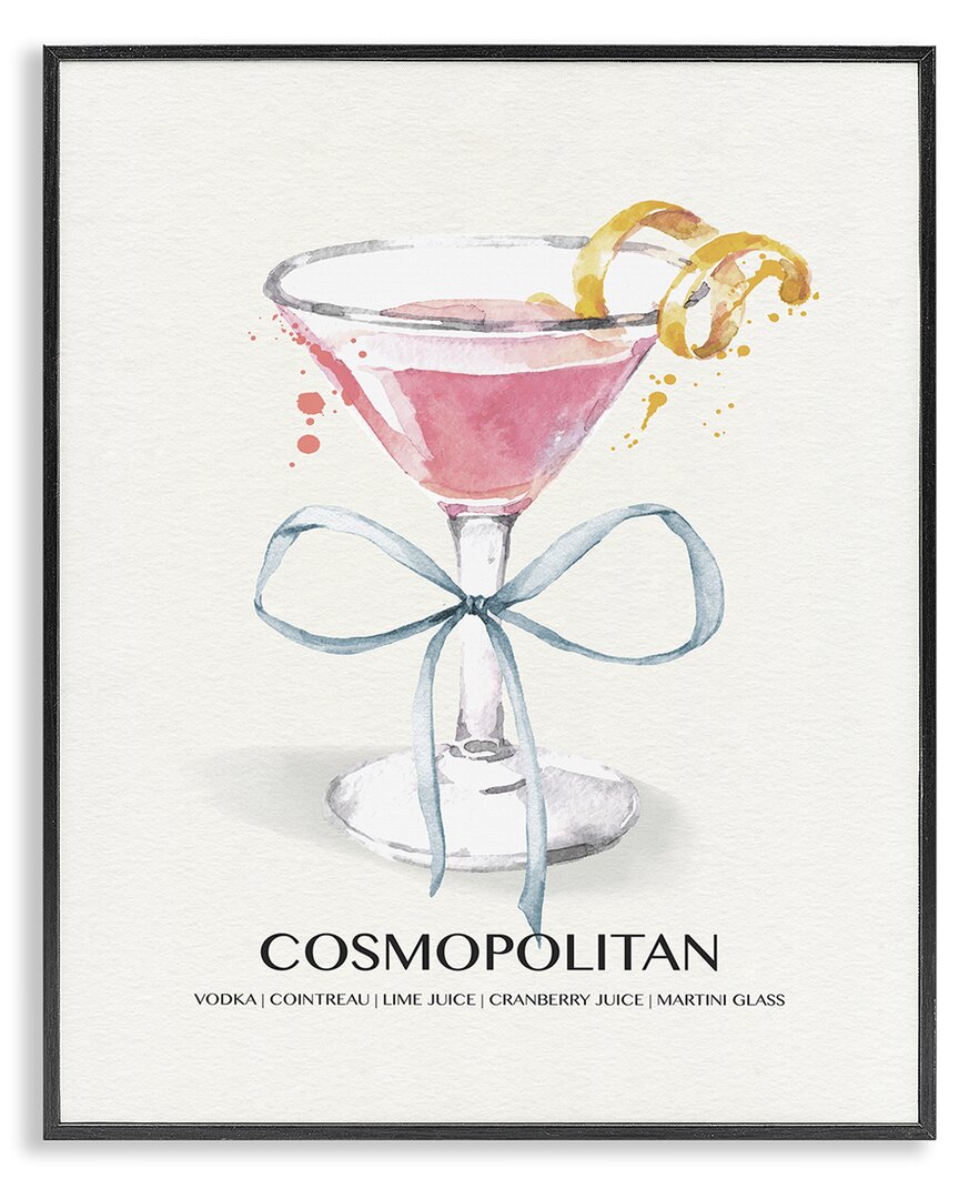 Stupell Industries Pastel Cocktail With Bow Framed Giclee Art In Multi