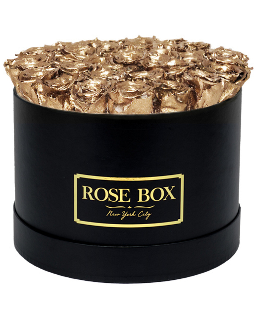 Rose Box Nyc Large Black Box With Gold Roses
