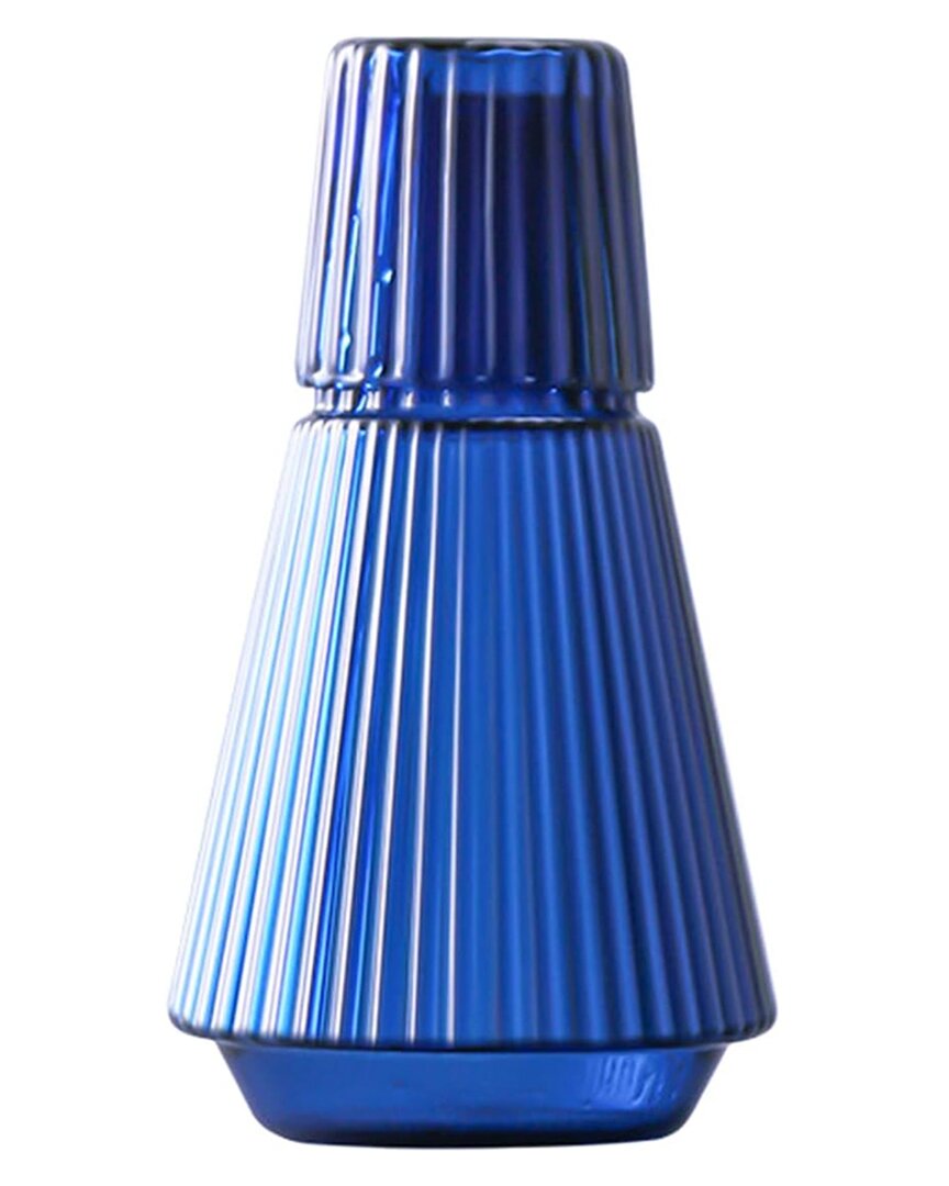Fifth Avenue 2pc Ribbed Carafe & Cup Set In Blue