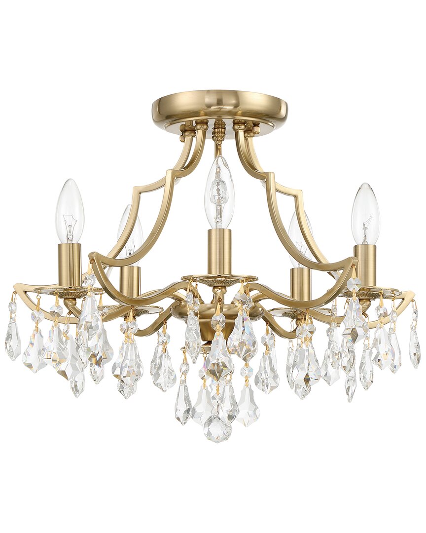 Crystorama Cedar 5-light Vibrant Gold Ceiling Mount In Gold