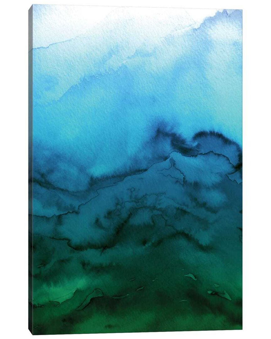 Icanvas Winter Waves - Blue Green Ombre Wall Art In Multi