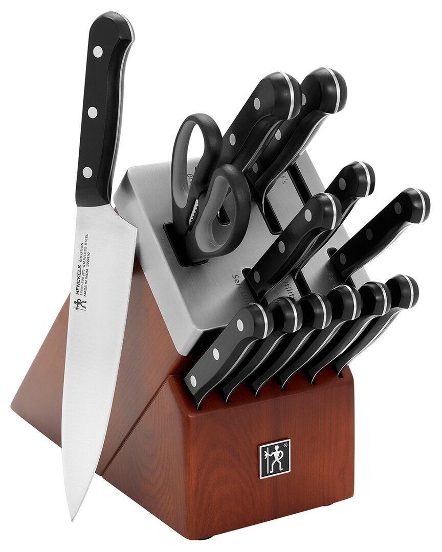Zwilling J.a. Henckels Solution 14pc Self-sharpening Knife Block Set In Black