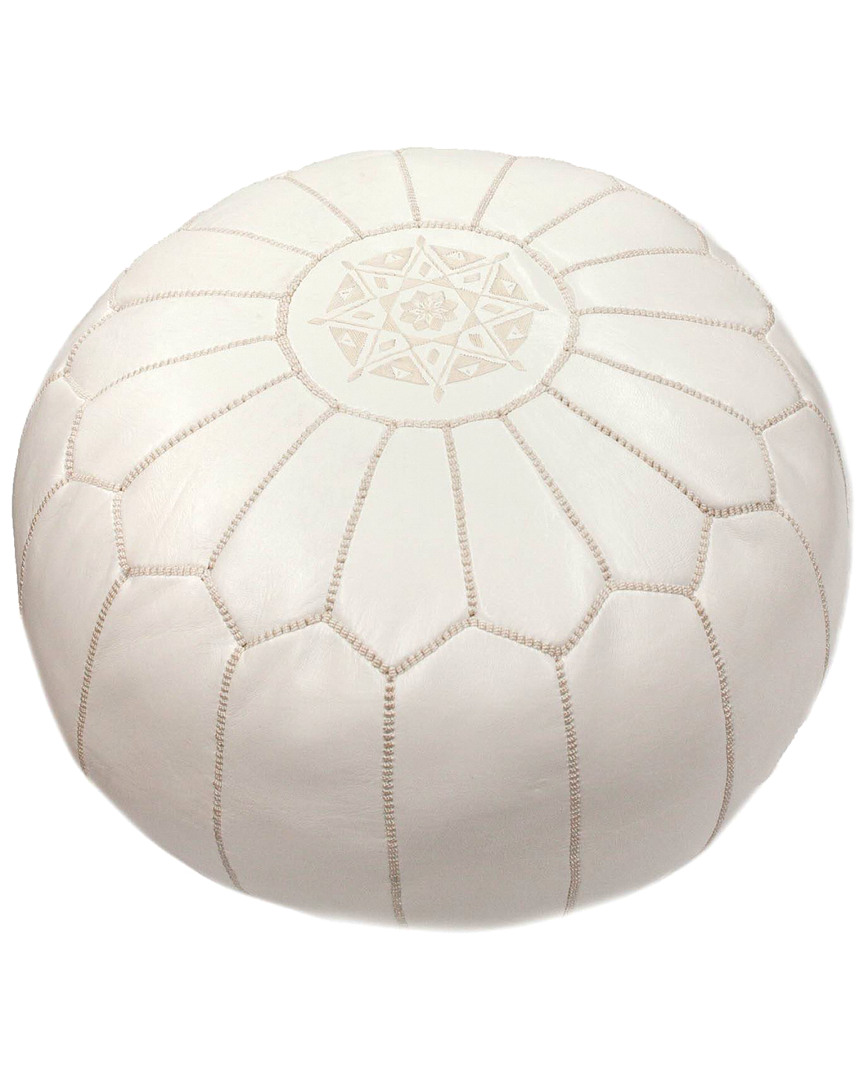 Nuloom Jerrie Moroccan Leather Ottoman
