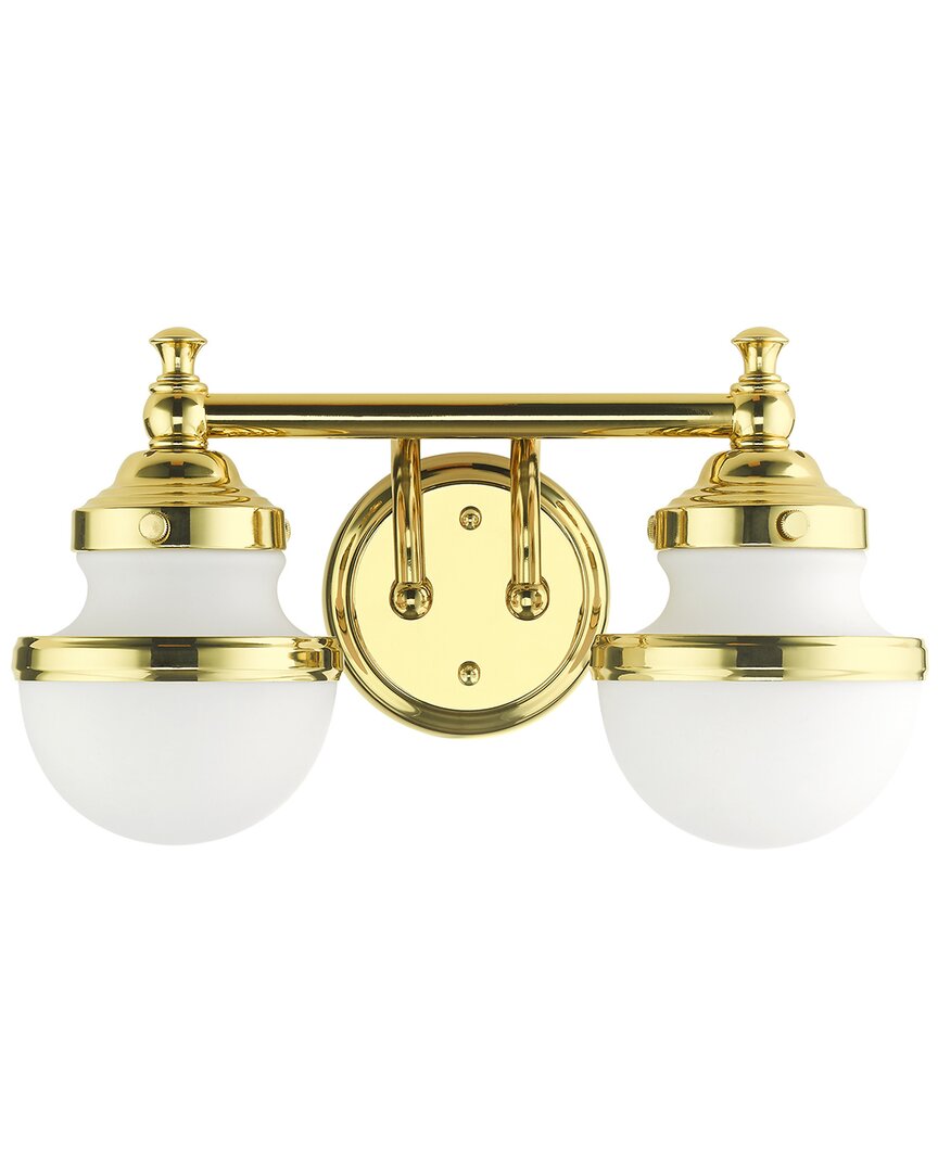 Livex Lighting 2-light Polished Brass Vanity Sconce In Metallic