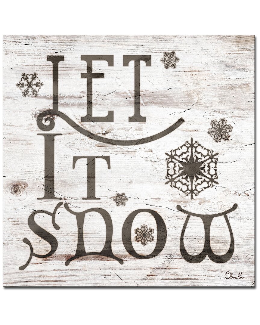 Ready2hangart Christmas Let It Snow Wrapped Canvas Wall Art By Olivia Rose