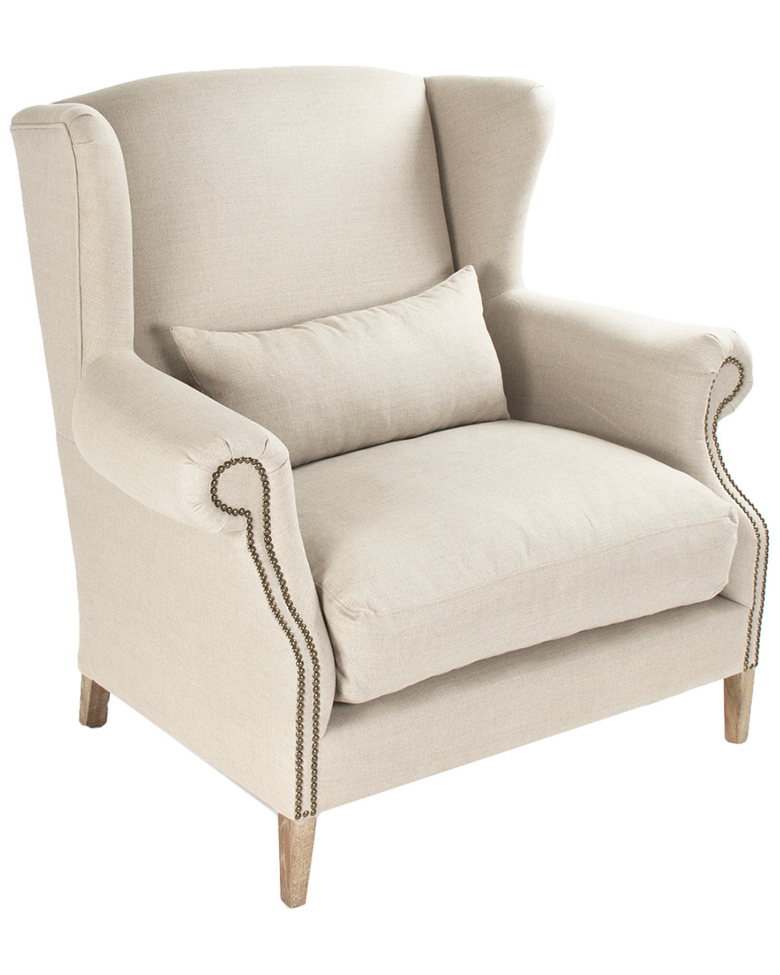 Zentique Napoleon Half Wingback Chair In Neutral