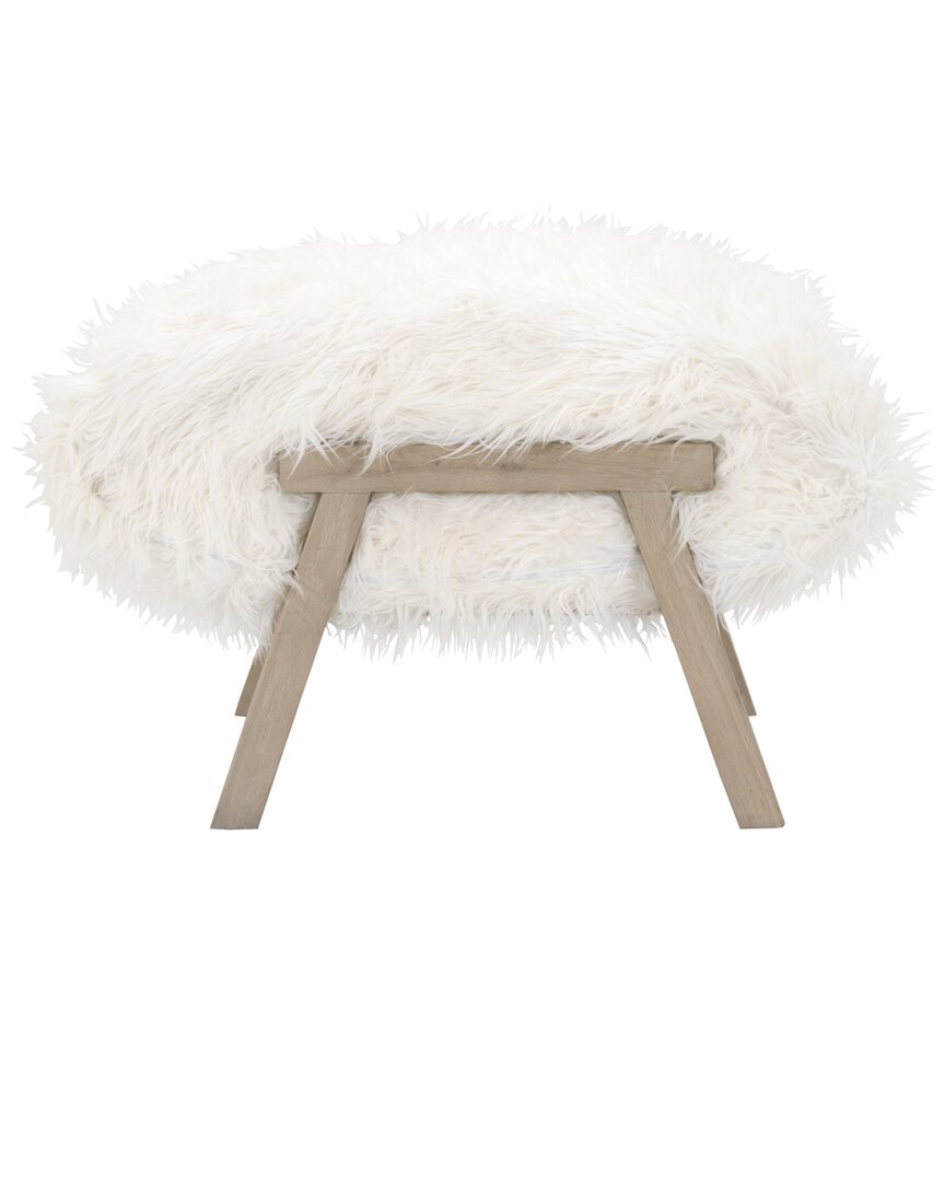 Essentials For Living Tibet Ottoman In White