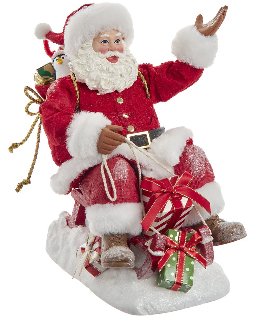 Kurt Adler 8.5-inch Fabriché Santa On Sled In Multi
