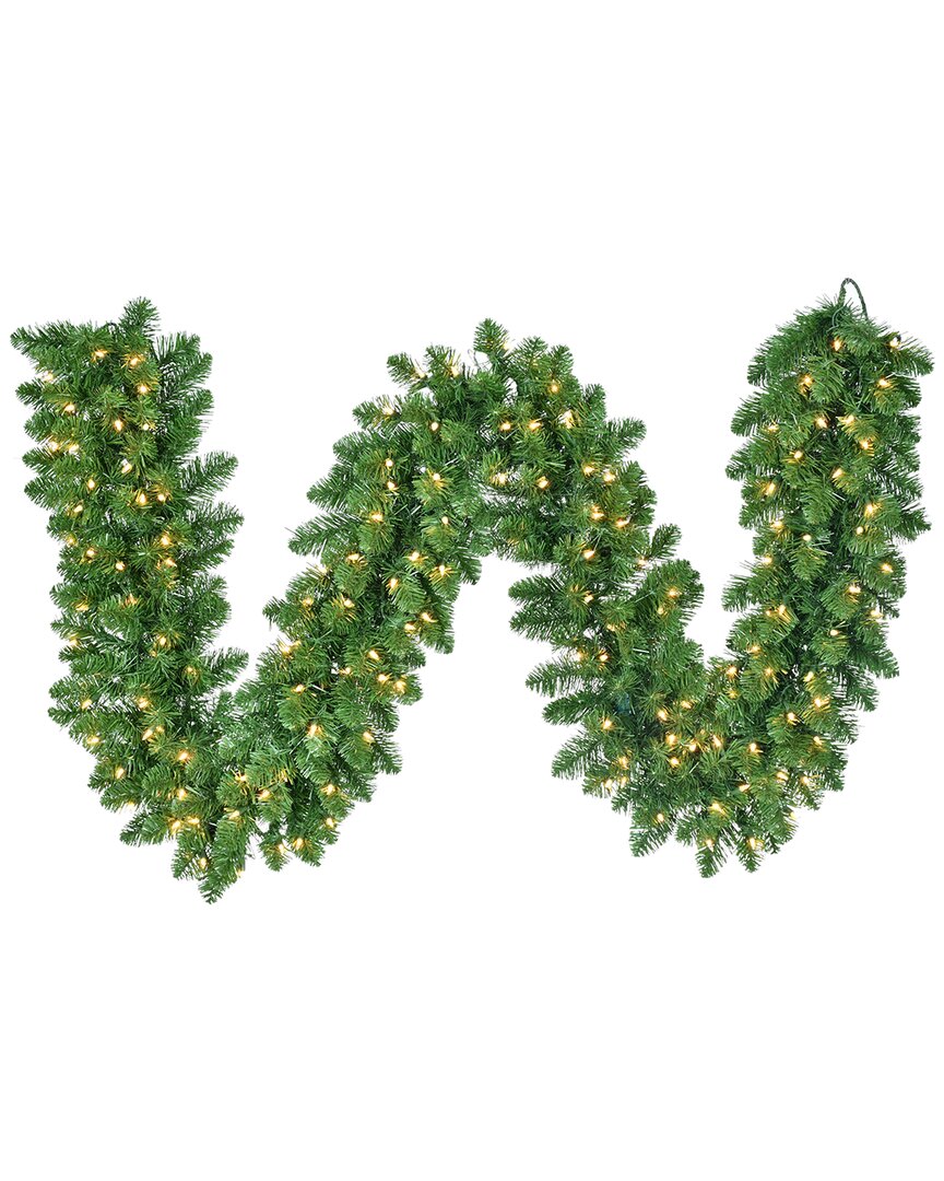 Kurt Adler 24-foot Pre-lit Green Pathway Garland With Stakes In Green