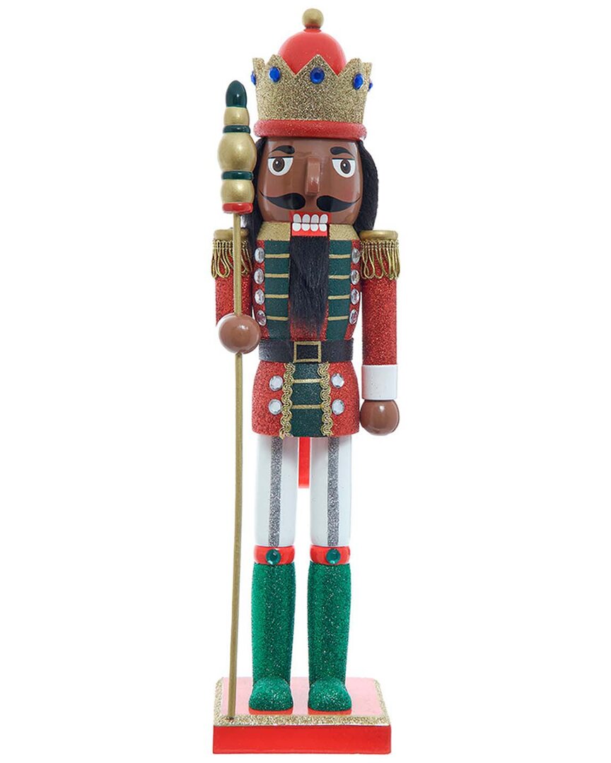 Kurt Adler Stately 22-inch Red & Green King Nutcracker In Red