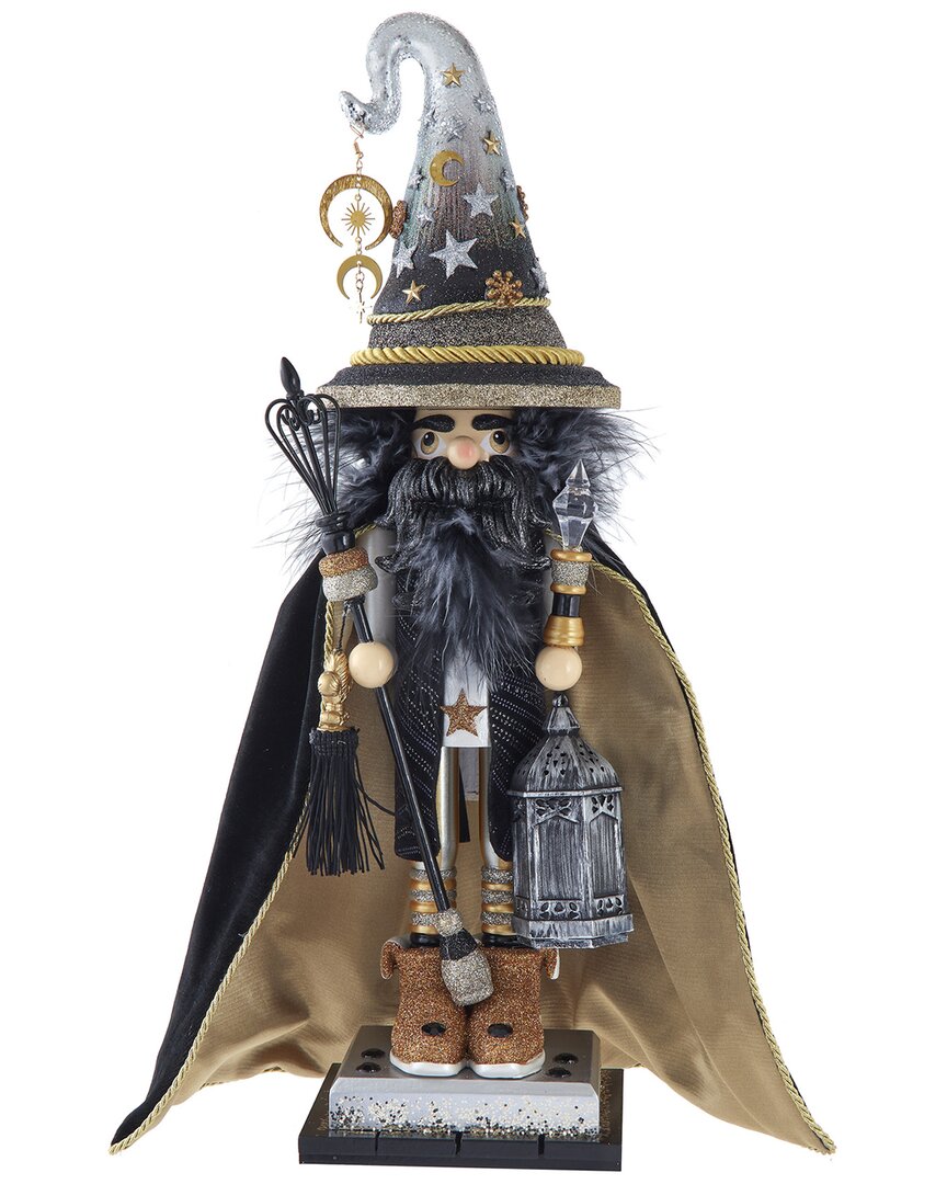 Kurt Adler 18-inch Hollywood Nutcrackers Black & Gold Wizard Nutcracker In Multi