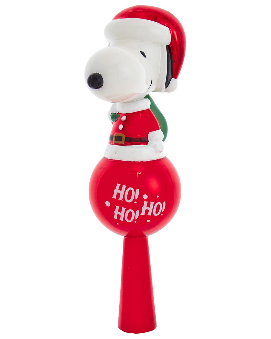 Kurt Adler 11-inch Glass Snoopy Tree Topper In Red