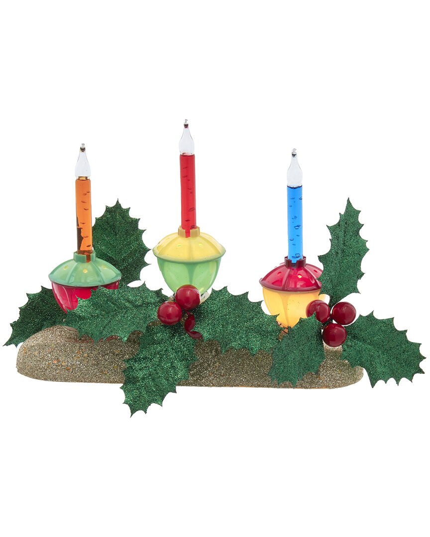 Kurt Adler 6.69-inch Holly Berry & Greenery With Bubble Light In Multi