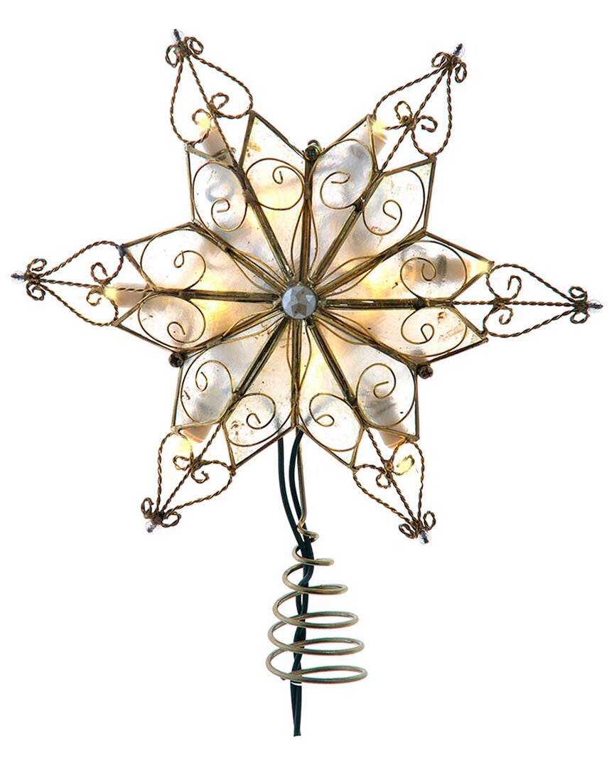 Kurt Adler 10-light 6-point Capiz Star Treetop In Gold